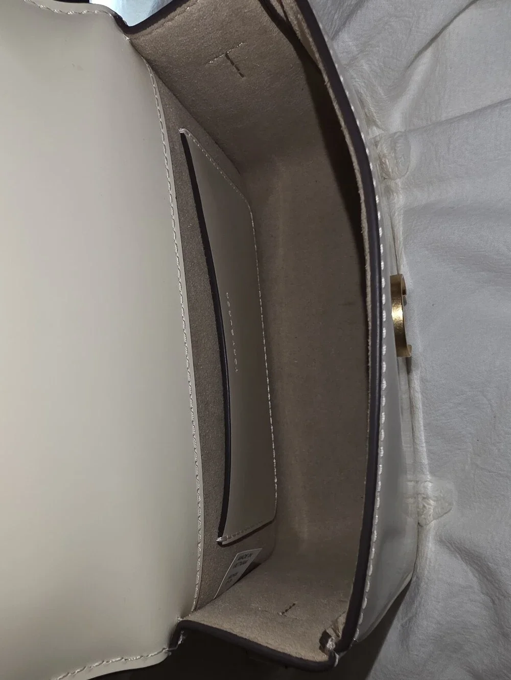Tory Burch CreamTop-Handle Crossbody Tory Burch Bag with Tory Burch Scarf Accent